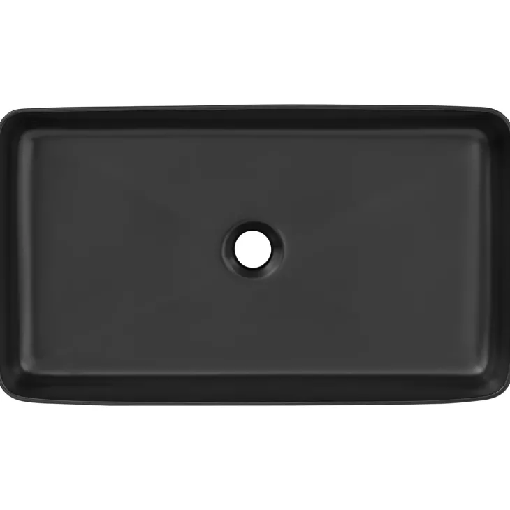 Lavabo bagno da appoggio 61x34cm ceramica nero Obscur
