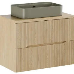 Lavabo bagno da appoggio 55x38cm ceramica verde Spigol