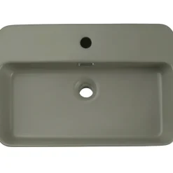 Lavabo bagno da appoggio 55x38cm ceramica verde Spigol