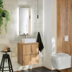 Lavabo bagno da appoggio 35x22cm ceramica bianco Puky