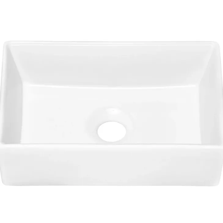 Lavabo bagno da appoggio 35x22cm ceramica bianco Puky