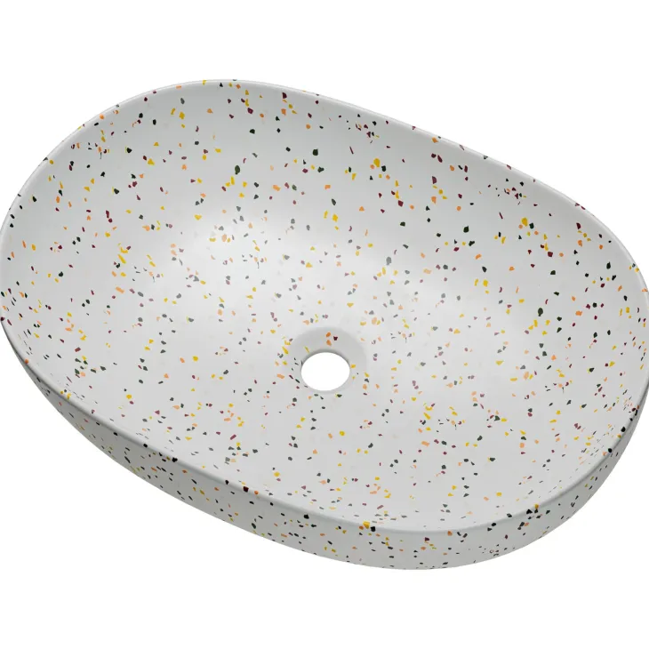 Lavabo bagno da appoggio 60x42cm ceramica bianco Pollok