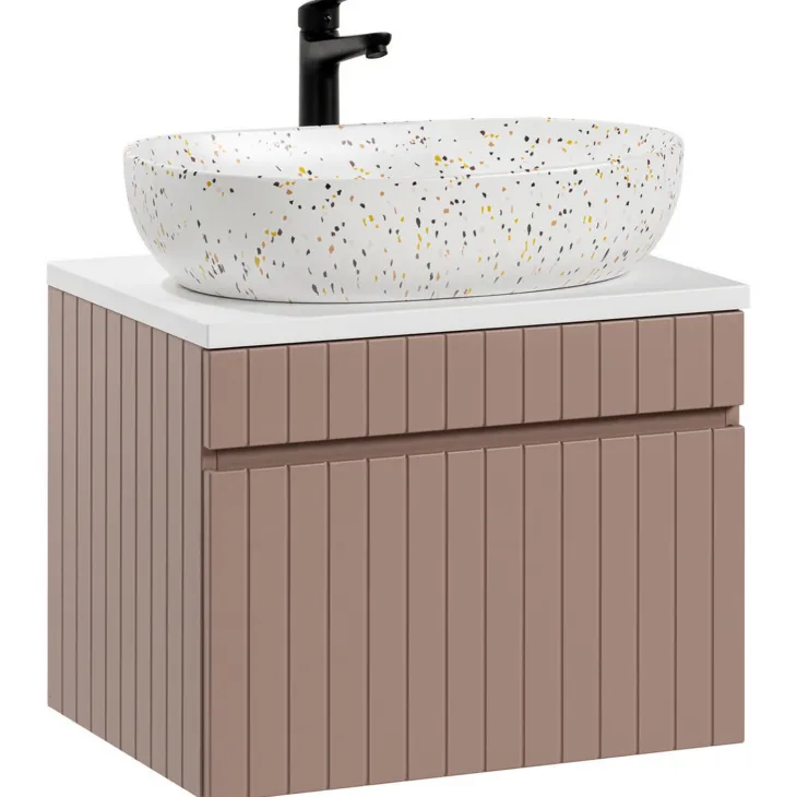 Lavabo bagno da appoggio 60x42cm ceramica bianco Pollok