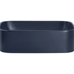Lavabo bagno da appoggio 50x38cm ceramica blu Roundy