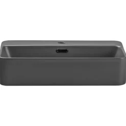 Lavabo bagno da appoggio 55x38cm ceramica antracite Spigol