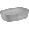 Lavabo bagno da appoggio 50x38cm grigio effetto Pietra Morel