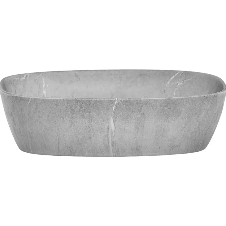 Lavabo bagno da appoggio 50x38cm grigio effetto Pietra Morel
