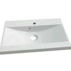 Lavabo bagno da incasso 60x35cm conglomerato bianco Bolla