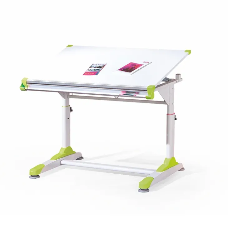 Lavagna per bambini regolabile 100x66cm bianco verde/rosa Michigan