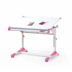 Lavagna per bambini regolabile 100x66cm bianco verde/rosa Michigan