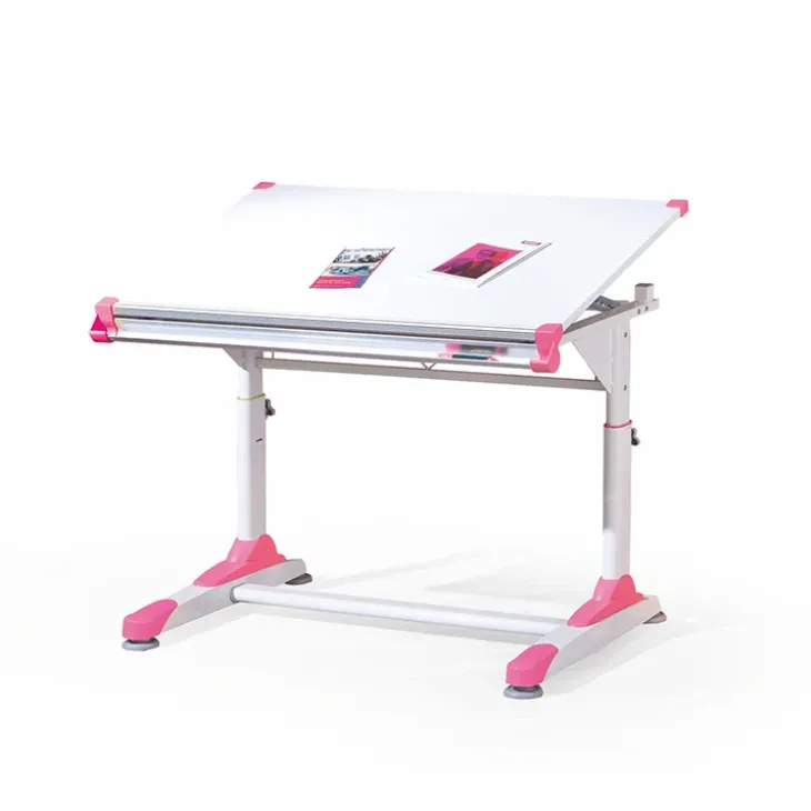 Lavagna per bambini regolabile 100x66cm bianco verde/rosa Michigan