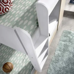 Letto a castello con armadio 244x126cm bianco rovere 3 letti Damian