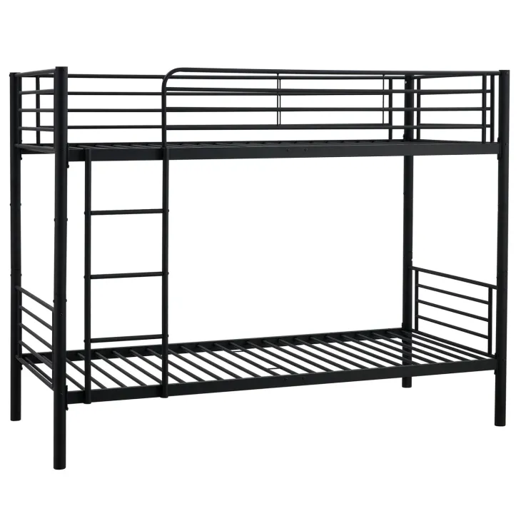 Letto a castello con 2 letti singoli 90x200cm nero Rodin