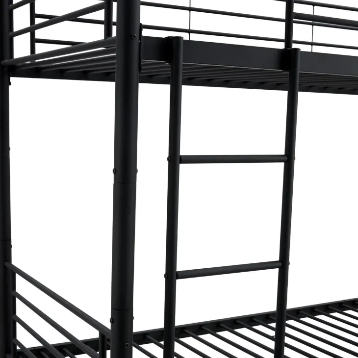 Letto a castello con 2 letti singoli 90x200cm nero Rodin