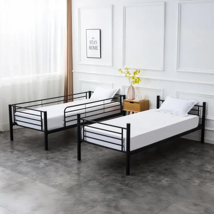 Letto a castello con 2 letti singoli 90x200cm nero Rodin