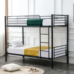 Letto a castello con 2 letti singoli 90x200cm nero Rodin