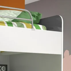 Letto a castello per bambini 254x120cm bianco grigio Enrico Gihome®
