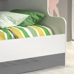 Letto a castello per bambini 254x120cm bianco grigio Enrico Gihome®