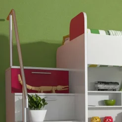 Letto a castello per bambini 254x120cm bianco rosa Enrico Gihome®
