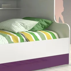 Letto a castello per bambini 254x120cm bianco viola Enrico Gihome®