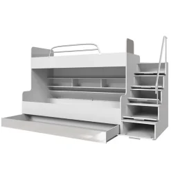 Letto a castello per bambini 254x120cm bianco viola Enrico Gihome®