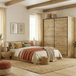 Letto alla francese 140x200cm con contenitore quercia Tamika