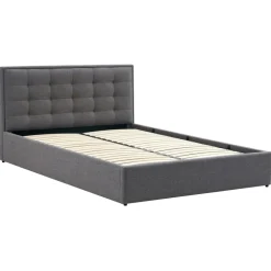 Letto alla francese 140x200cm con contenitore imbottito in tessuto grigio Foser Gihome®