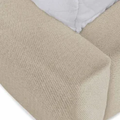 Letto alla francese 140x200cm con rete contenitore imbottito beige Aluna