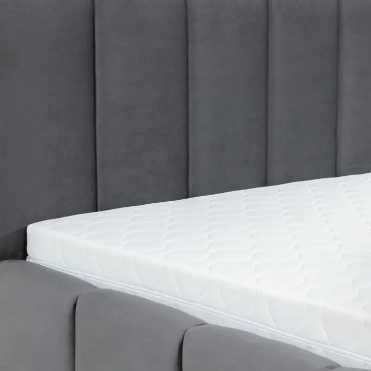 Letto alla francese 140x200 cm con rete contenitore imbottito grigio scuro Cometa