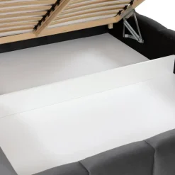 Letto alla francese 140x200 cm con rete contenitore imbottito grigio scuro Cometa