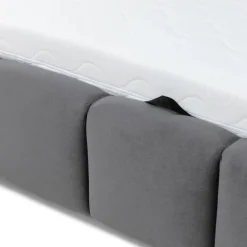 Letto alla francese 140x200 cm con rete contenitore imbottito grigio scuro Cometa
