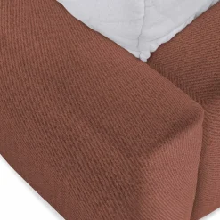 Letto alla francese 140x200cm con rete contenitore imbottito rosso mattone Aluna