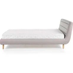 Letto alla francese 140x200cm in tessuto grigio chiaro Pompei Gihome®