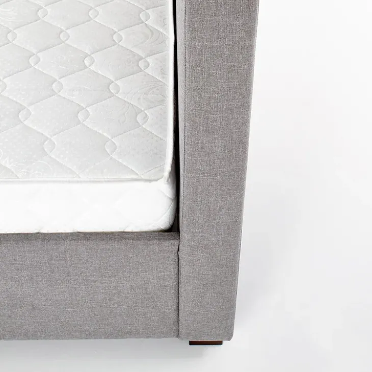 Letto alla francese 140x200cm in tessuto grigio Mestre Gihome®