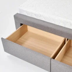 Letto alla francese 140x200cm in tessuto grigio Mestre Gihome®