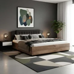 Letto alla francese 140x200cm noce nero Vulcano