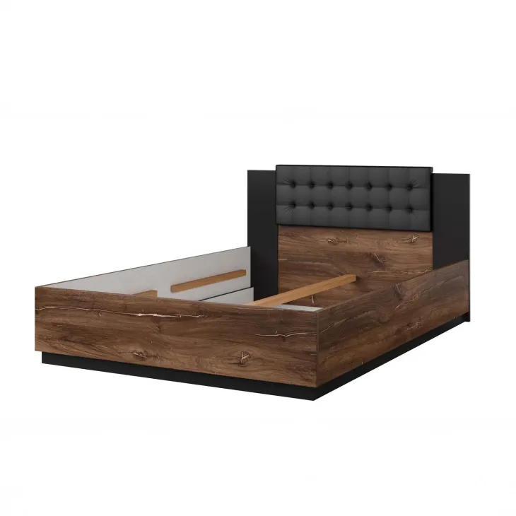 Letto alla francese 140x200cm noce nero Vulcano