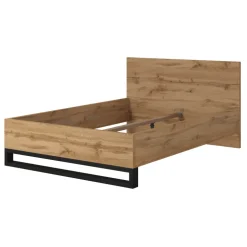 Letto alla francese 140x200cm rovere nero Petra