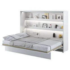 Letto a scomparsa orizzontale 140x200 cm alla francese bianco Camelio