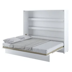 Letto a scomparsa orizzontale 140x200 cm alla francese bianco Camelio