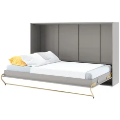 Letto a scomparsa orizzontale 120x200 cm una piazza e mezza grigio Chimera