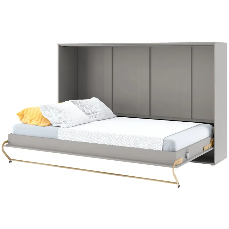Letto a scomparsa orizzontale 120x200 cm una piazza e mezza grigio Chimera