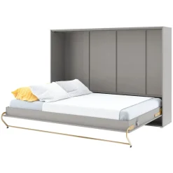 Letto a scomparsa orizzontale 140x200 cm alla francese grigio Chimera