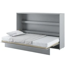 Letto a scomparsa orizzontale 120x200 cm una piazza e mezza grigio Camelio