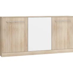 Letto a scomparsa orizzontale 90x200cm singolo rovere bianco Alvin Gihome®