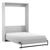 Letto a scomparsa verticale 140x200 cm alla francese shabby bianco Shubo