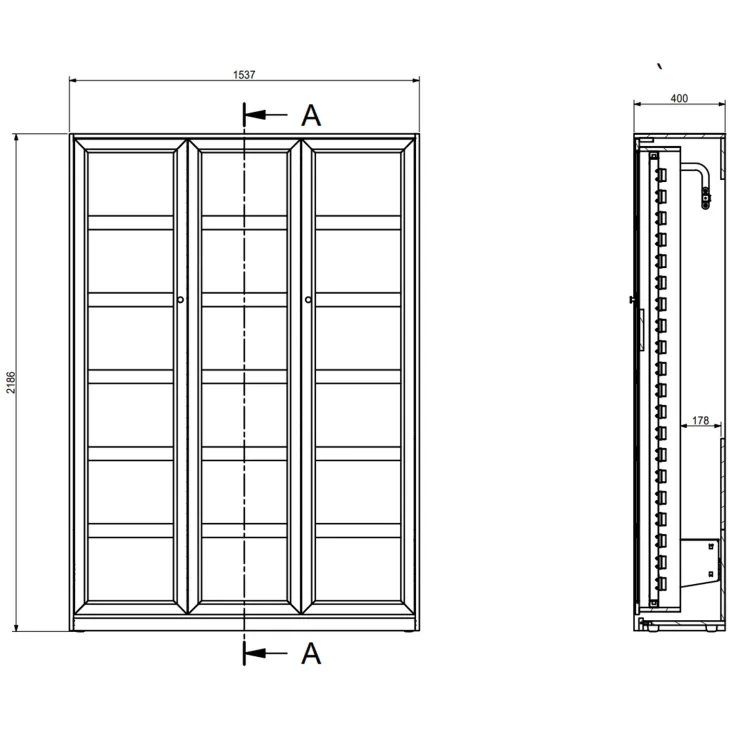 Letto a scomparsa verticale 140x200 cm alla francese shabby bianco Shubo