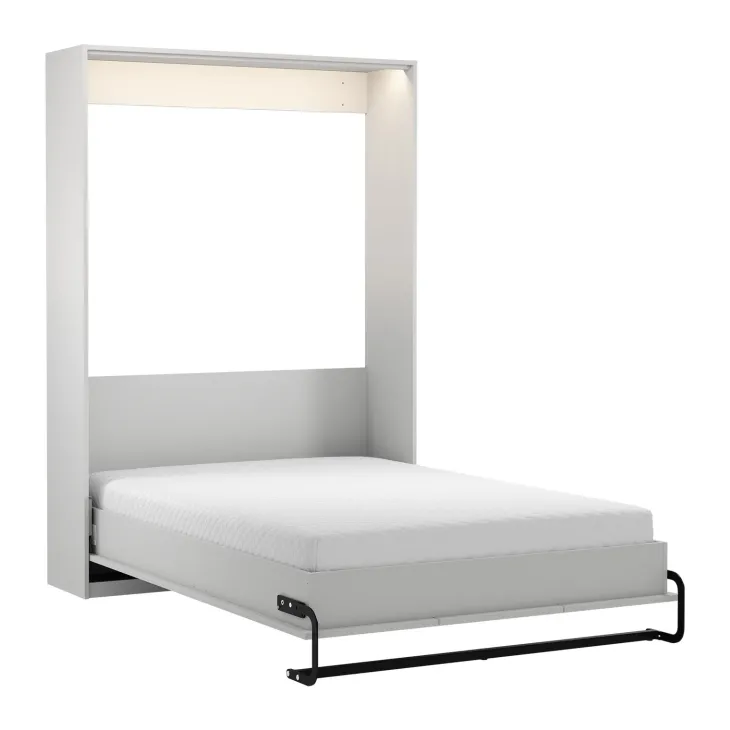 Letto a scomparsa verticale 140x200 cm alla francese shabby bianco Shubo
