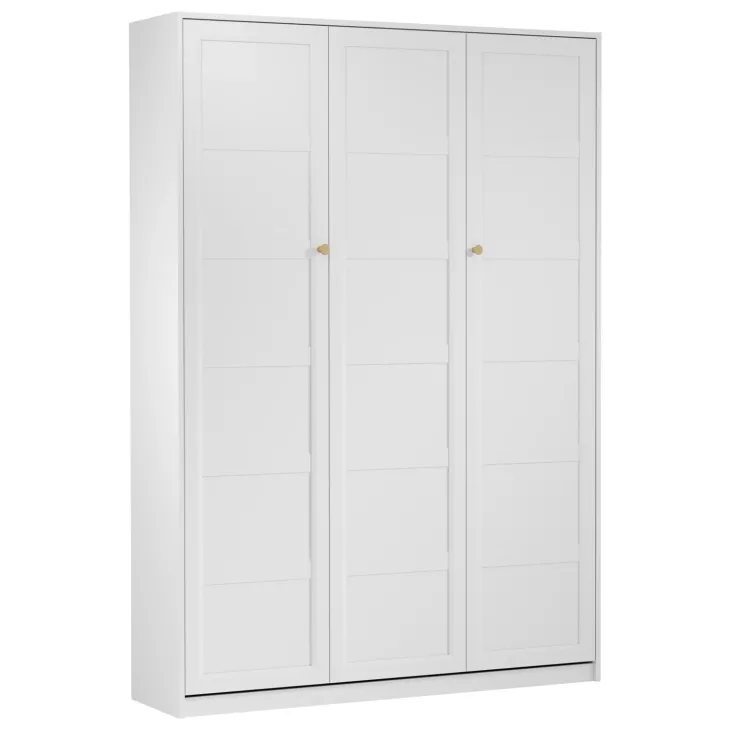 Letto a scomparsa verticale 140x200 cm alla francese shabby bianco Shubo