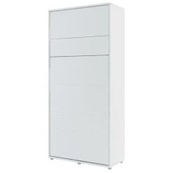 Letto a scomparsa verticale 120x200 cm una piazza e mezza bianco Camelio